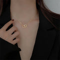 Doppelte Herz verflochtene Kettenhalskette | Shop Nory