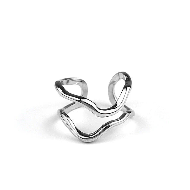 Doppelter unregelmäßiger Linien geometrischer Ring | Shop Nory