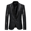Glänzendes goldenes Squin-Glitz mit Knopf fleece Herren Blazer