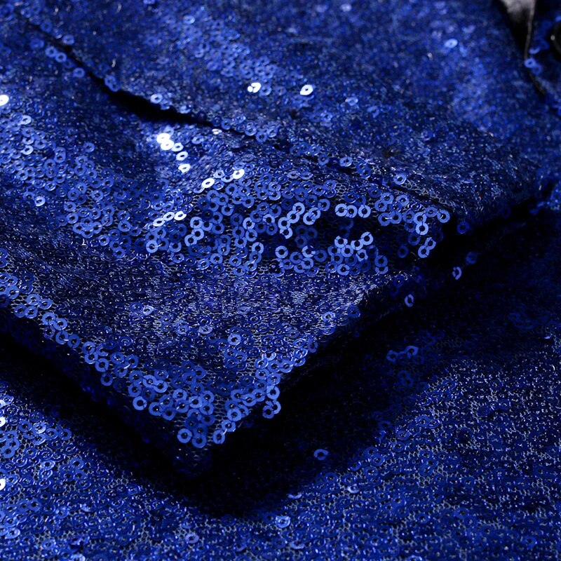 Glänzendes goldenes Squin-Glitz mit Knopf fleece Herren Blazer