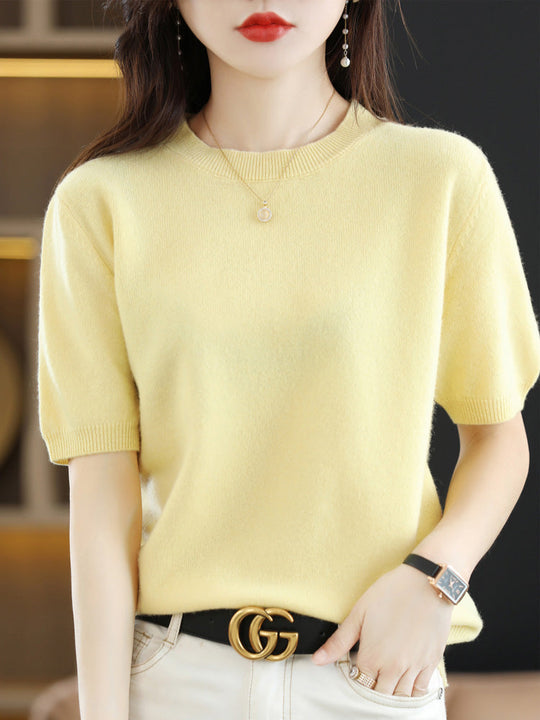 Soft Cashmere T-Shirt With Round Neck