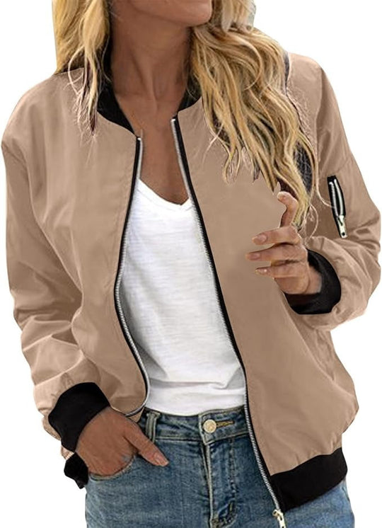 Shopnory | Bomberjacke mit Blumenmuster für Damen