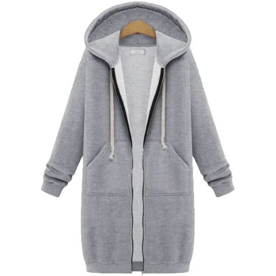 Lange Kapuzenjacke