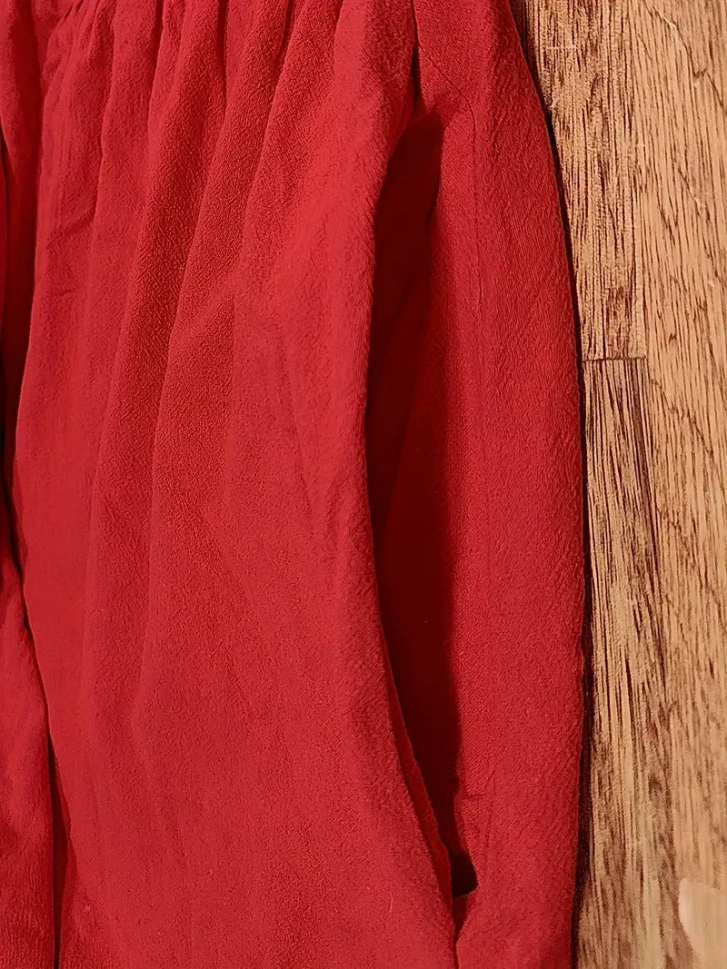 Raffinierte Leinen Sommerkleid mit Praktischen Taschen