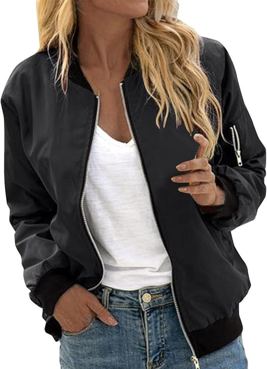 Shopnory | Bomberjacke mit Blumenmuster für Damen