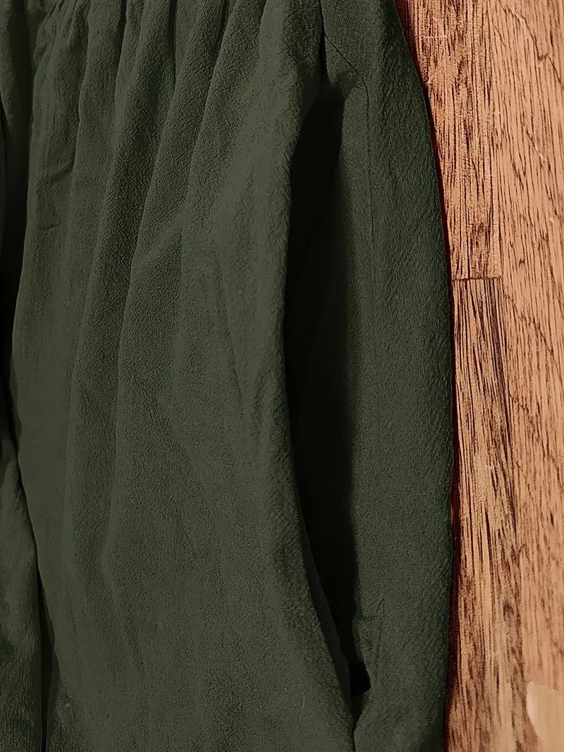 Raffinierte Leinen Sommerkleid mit Praktischen Taschen