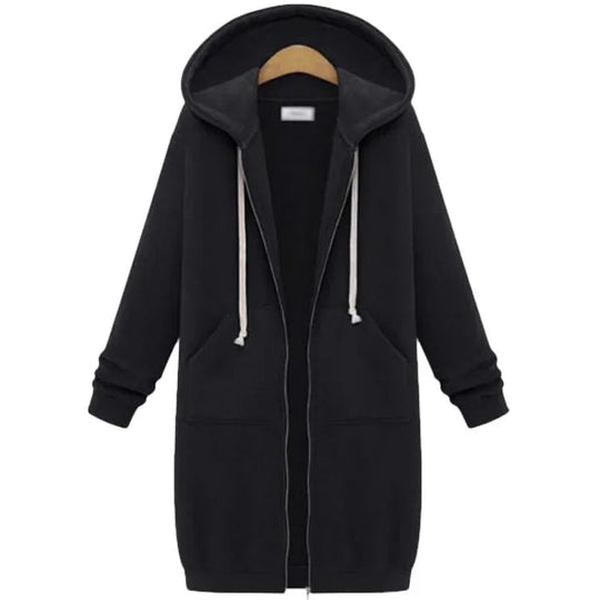 Lange Kapuzenjacke