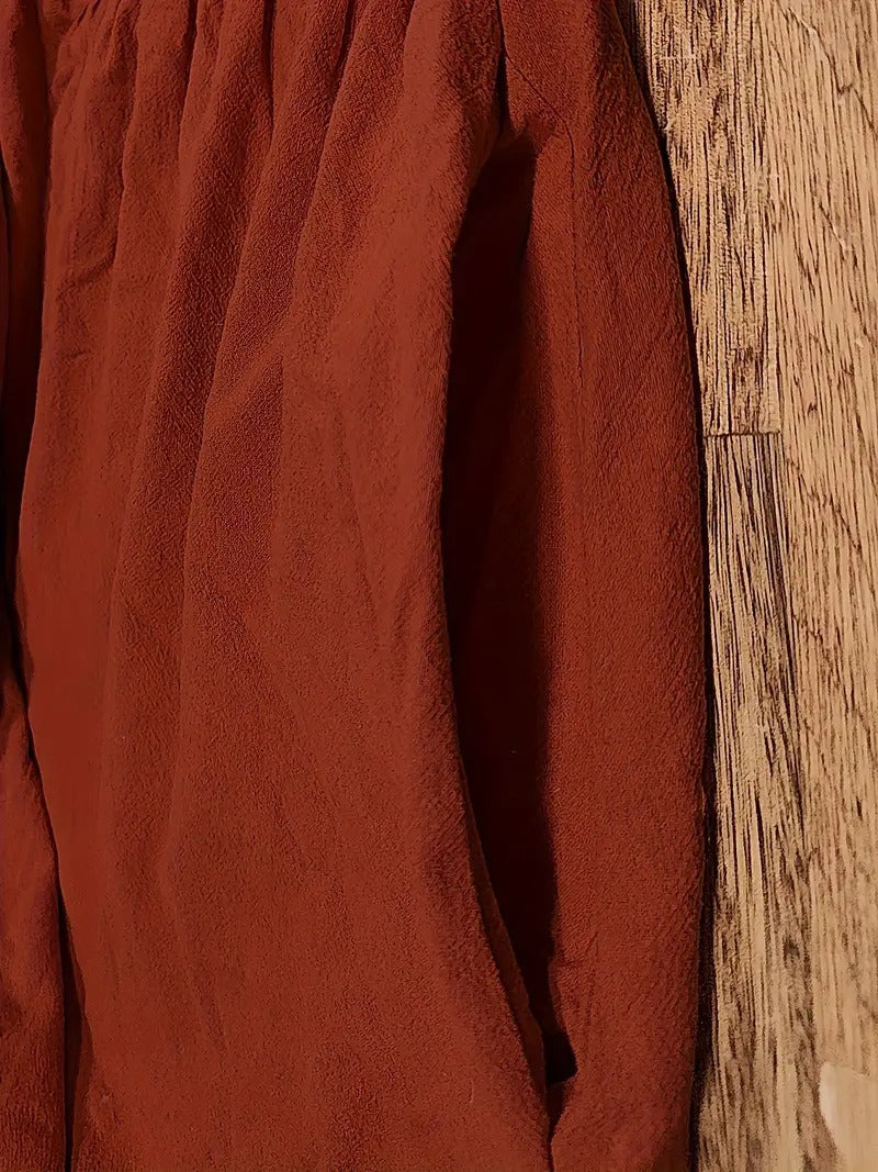 Raffinierte Leinen Sommerkleid mit Praktischen Taschen