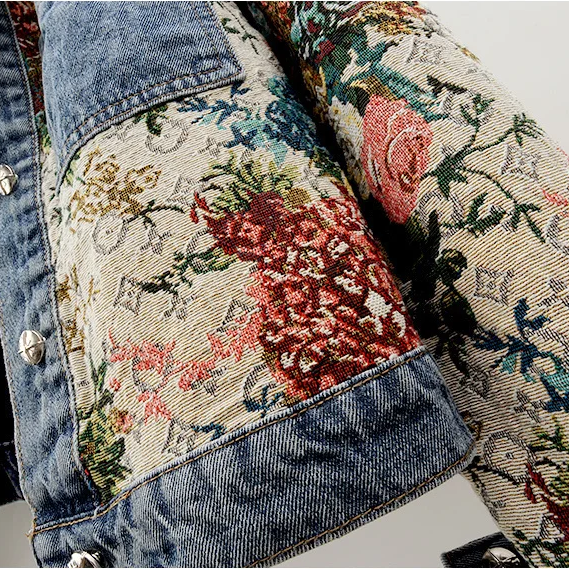 Floral Jeansjacke für Damen Juli