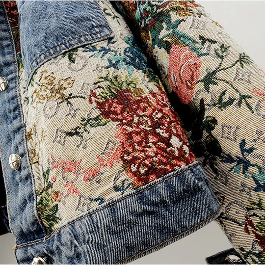 Floral Jeansjacke für Damen Juli