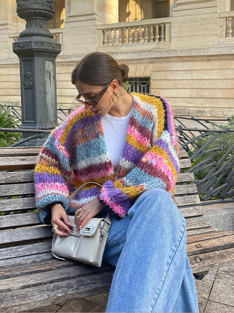 Mehrfarbiger Cardigan für Frauen