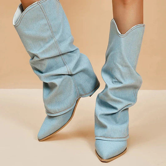 Denim Cowboystiefel Lässig