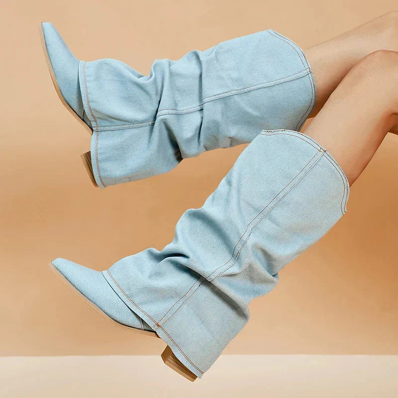 Denim Cowboystiefel Lässig