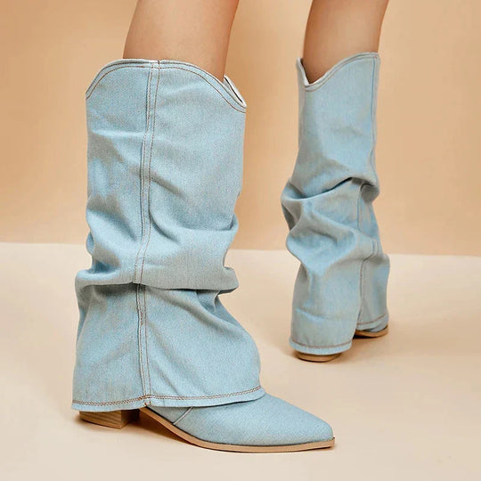 Denim Cowboystiefel Lässig