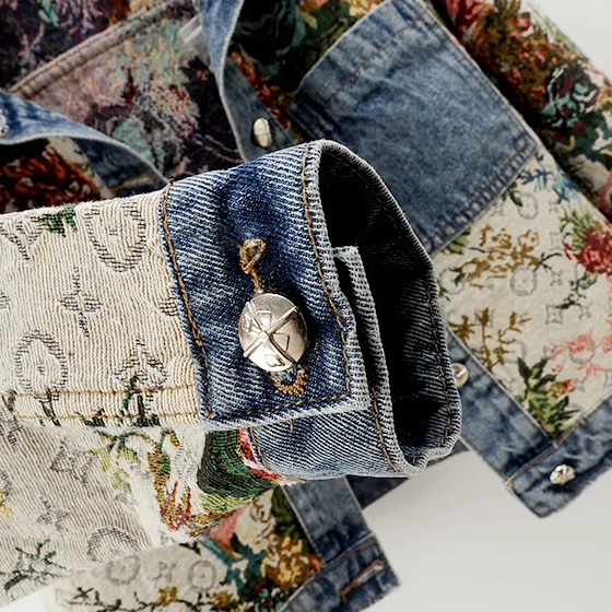 Floral Jeansjacke für Damen Juli