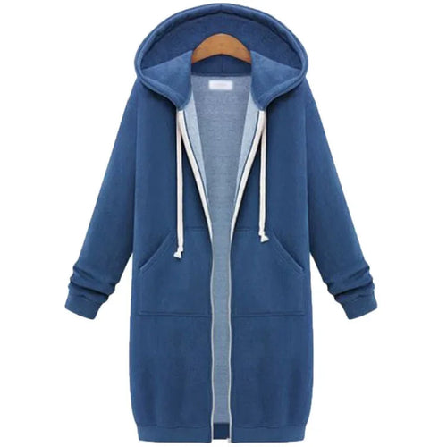 Lange Kapuzenjacke