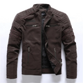 Motorradjacke Slim Fit Fleece-Futter Steppdetails Reißverschlusstaschen