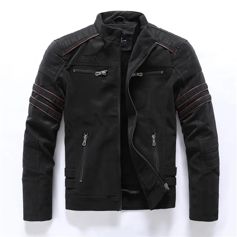 Motorradjacke Slim Fit Fleece-Futter Steppdetails Reißverschlusstaschen