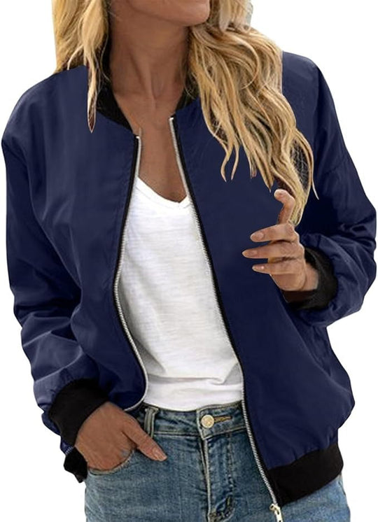 Shopnory | Bomberjacke mit Blumenmuster für Damen