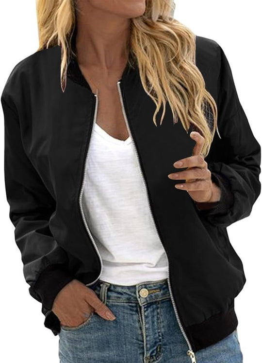 Shopnory | Bomberjacke mit Blumenmuster für Damen