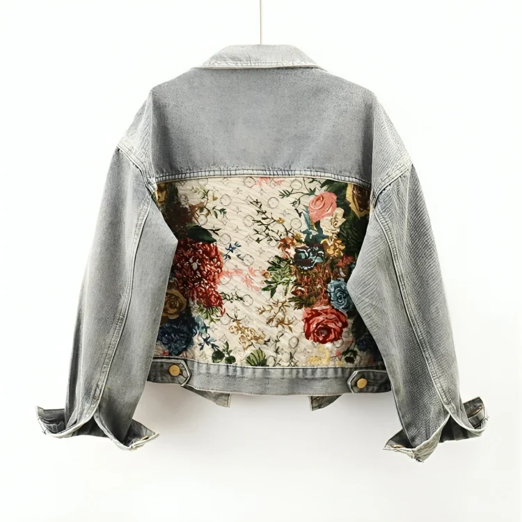 Floral Jeansjacke für Damen Juli