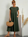 Raffinierte Leinen Sommerkleid mit Praktischen Taschen