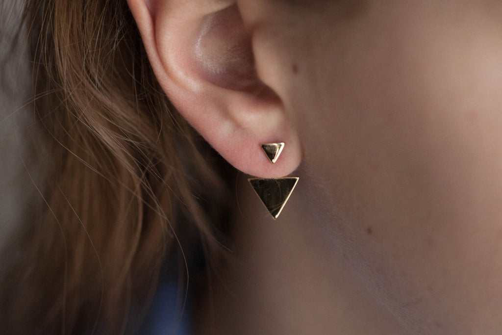 Dreieck Ohrringe - Ear Jacket | 16Karat vergoldet | Shop Nory