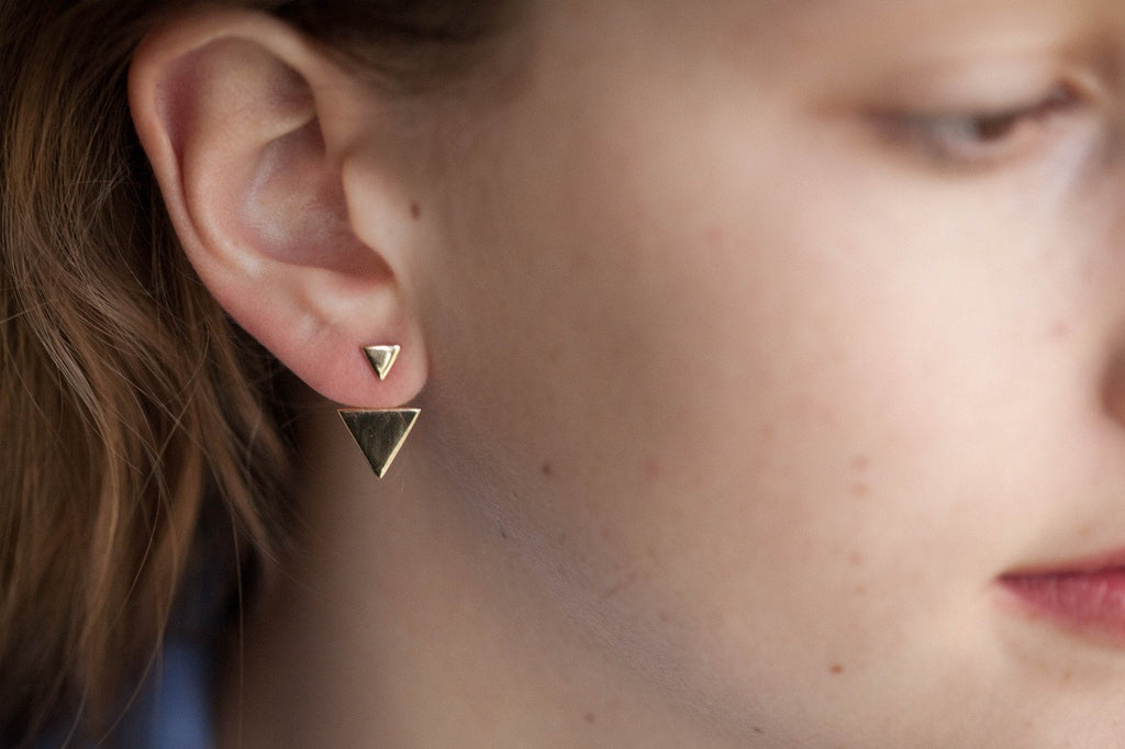 Dreieck Ohrringe - Ear Jacket | 16Karat vergoldet | Shop Nory