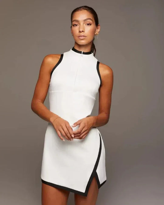 Shopnory | Tennis Mini Kleid mit Reißverschluss Vorne