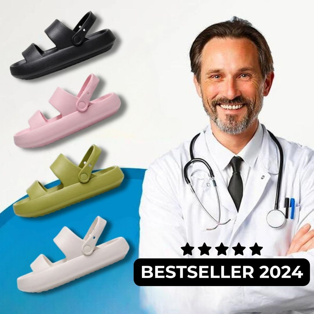 Orthopädische Sandalen Comfort Plus Pantoletten mit Doppelriemen Gepolsterte, Lässige Slip-On-Sandalen