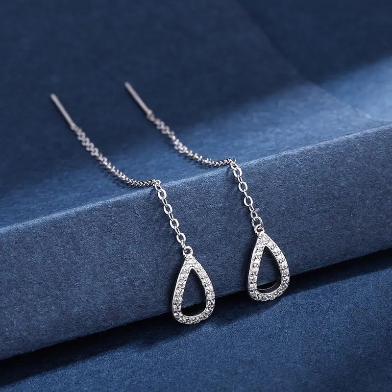 Tropfen Ohr Linie Funkelnd Lange Hängende Ohrringe | Shop Nory