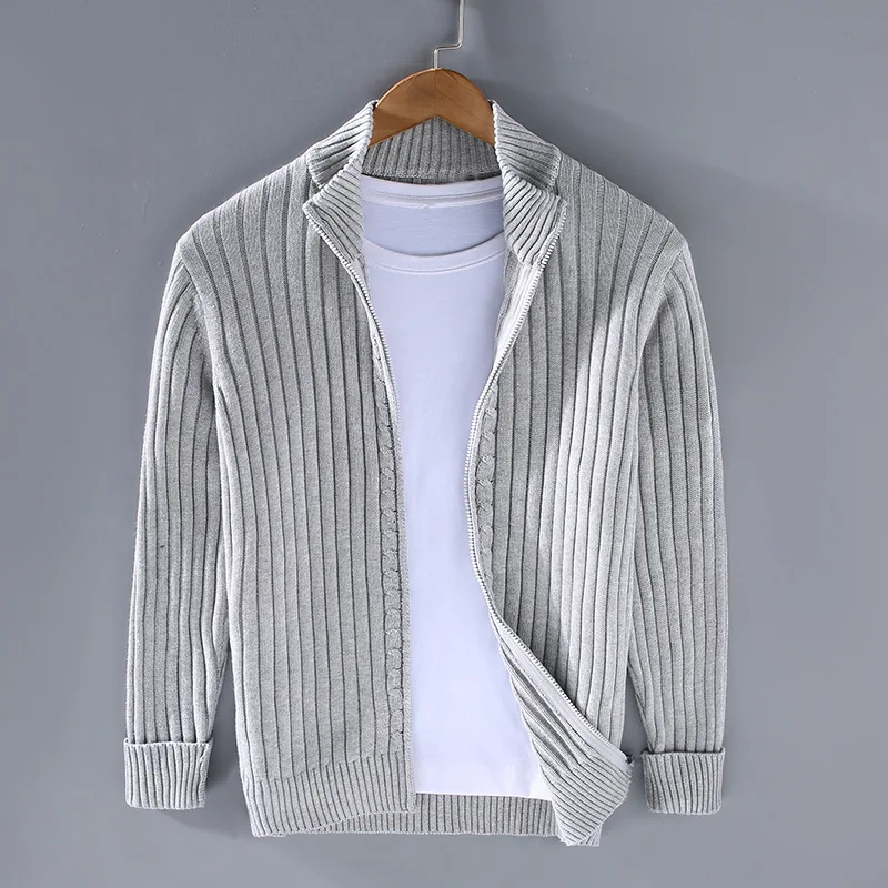 Merino Strickjacke mit Reißverschluss