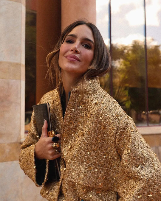 Damen Bomberjacke Gold für Den Herbst