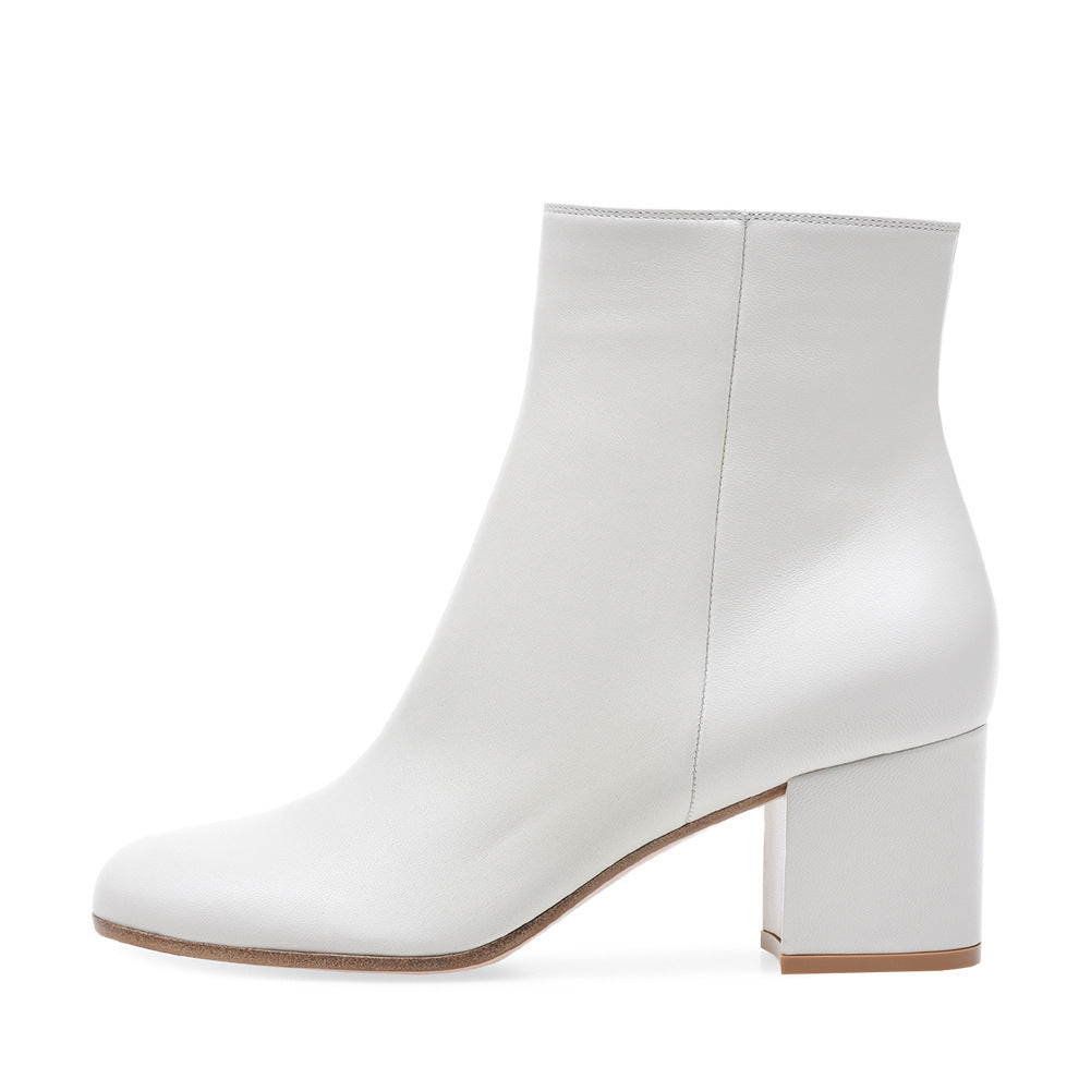 ShopNory | Damen Chunky Heel Rund-Toe Mittel-Hügel Stiefel