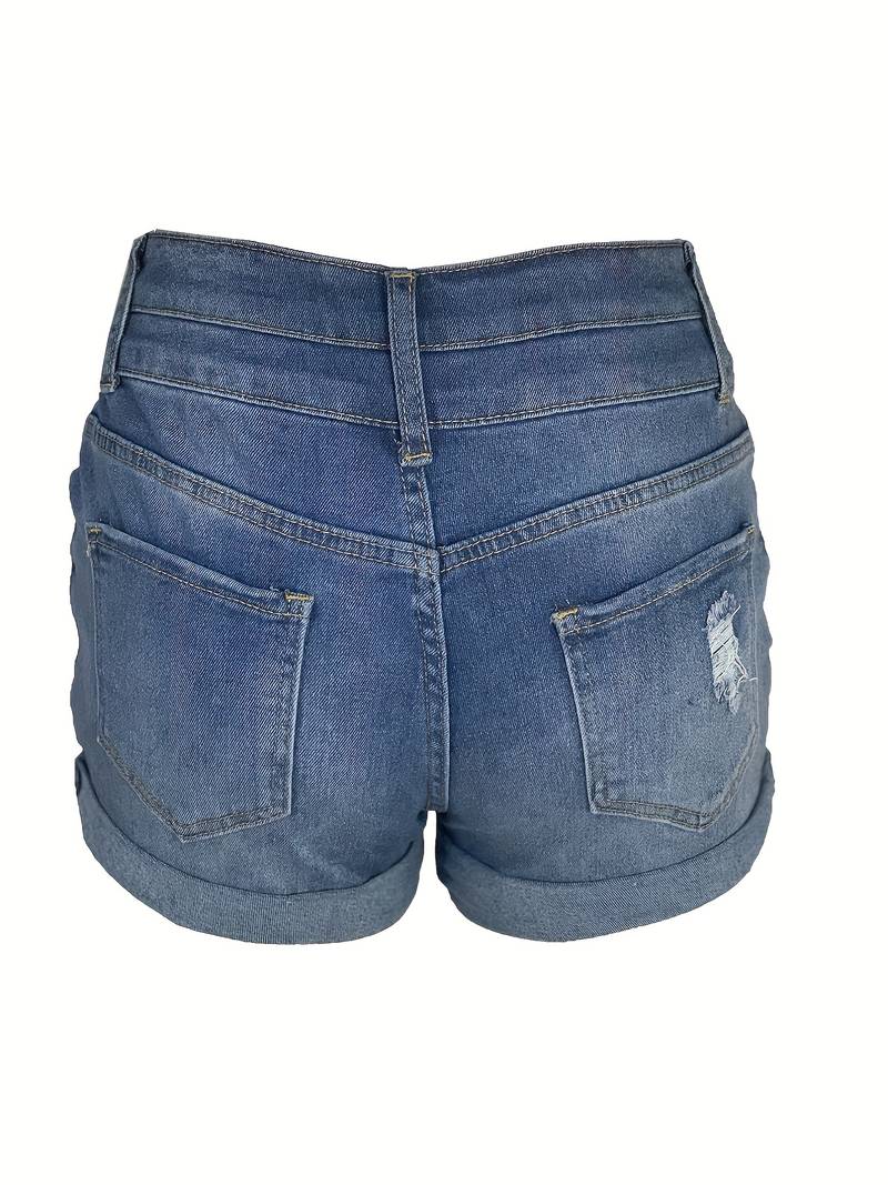 Gerippte Jeansshorts für Frühling/Sommer