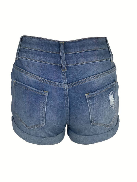 Gerippte Jeansshorts für Frühling/Sommer