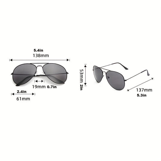 Klassische Aviator-Sonnenbrille mit Goldenem Rahmen für Damen