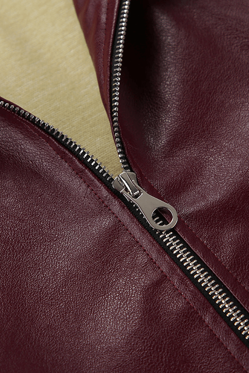 Kurze Kunstlederjacke