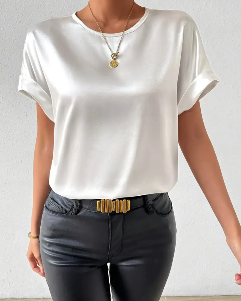 Shopnory | T-Shirt Rundhals Satin Glatt