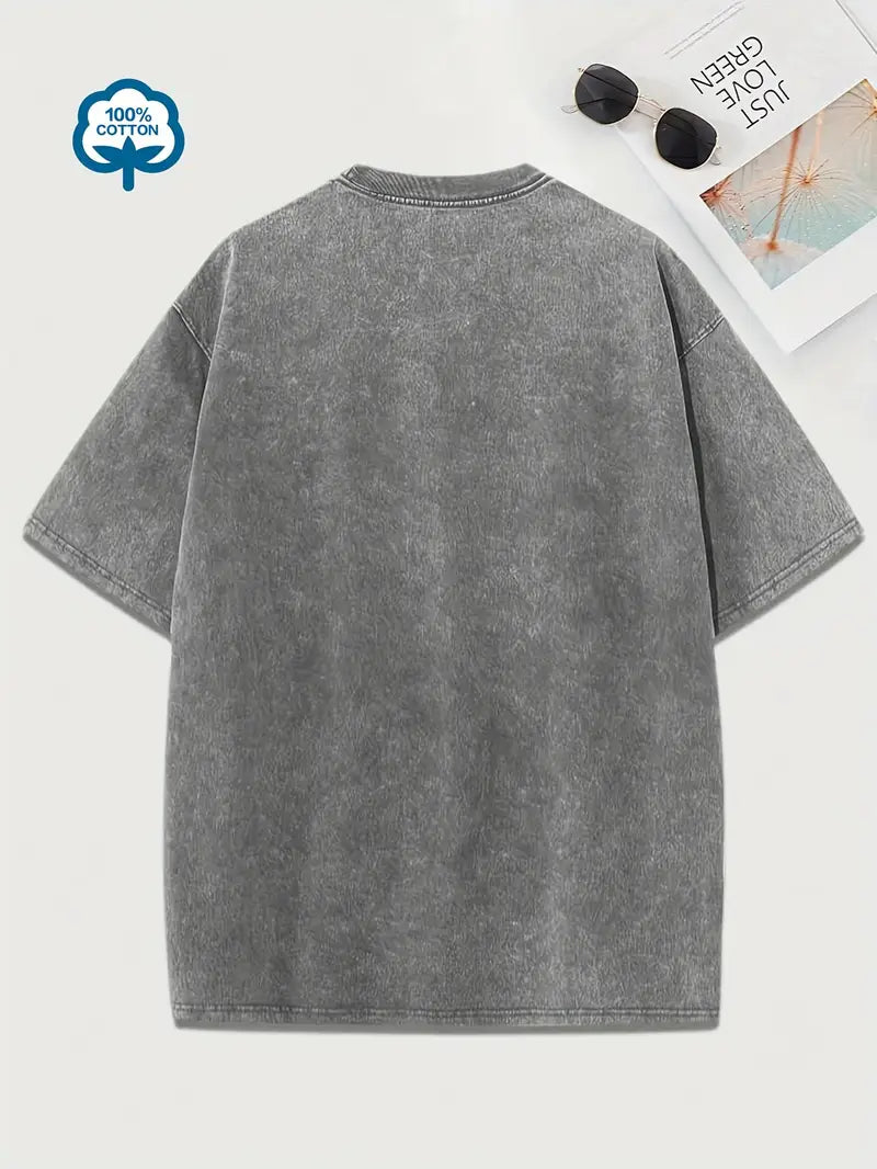 Baumwoll-T-Shirt mit Rundhalsausschnitt
