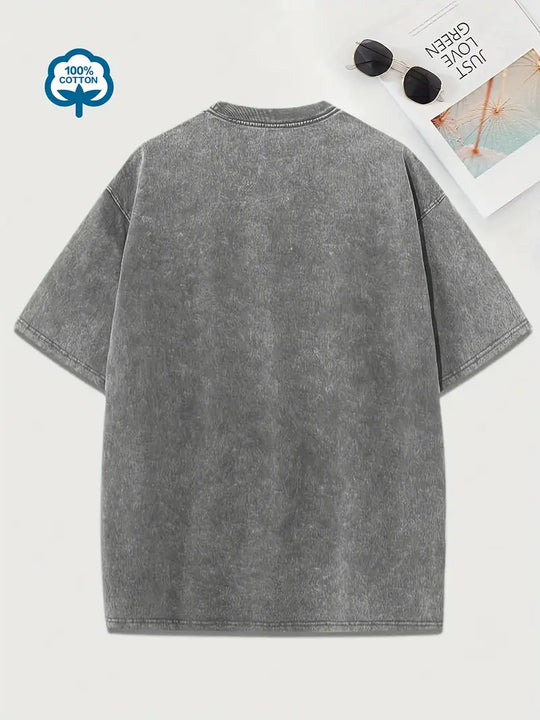 Baumwoll-T-Shirt mit Rundhalsausschnitt