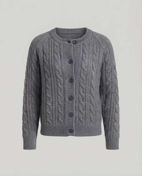 Damen Boxy-Zopfstrick-Cardigan mit Raglanärmeln und angoraähnlicher Haptik Shop Nory