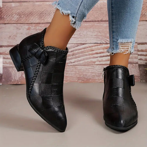 Damen Niedrig Absatz Stiefel Bequem