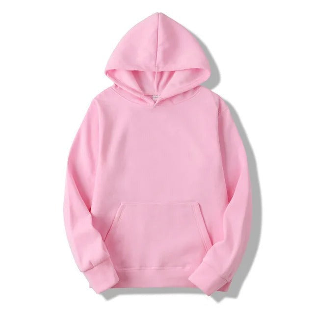 Unifarbener Kapuzenpullover Aus Baumwolle Für Frauen