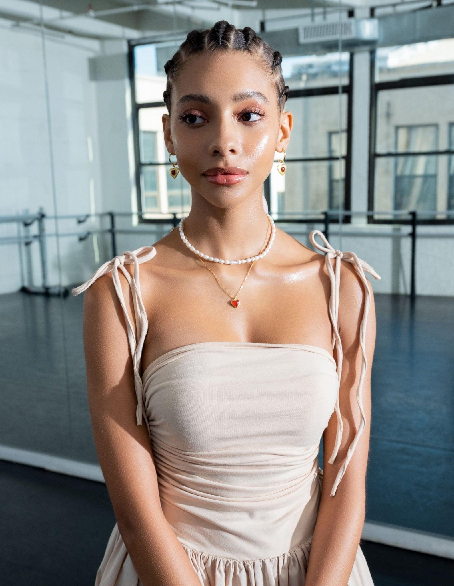 Rote Stein Herz Halskette | Shop Nory