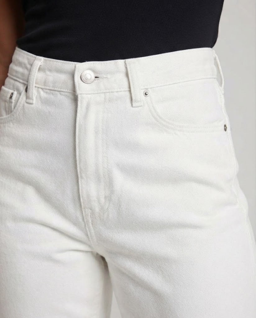 Damen Hochtaillierte lässige Gerade-Jeanshose mit weitem Bein Shop Nory