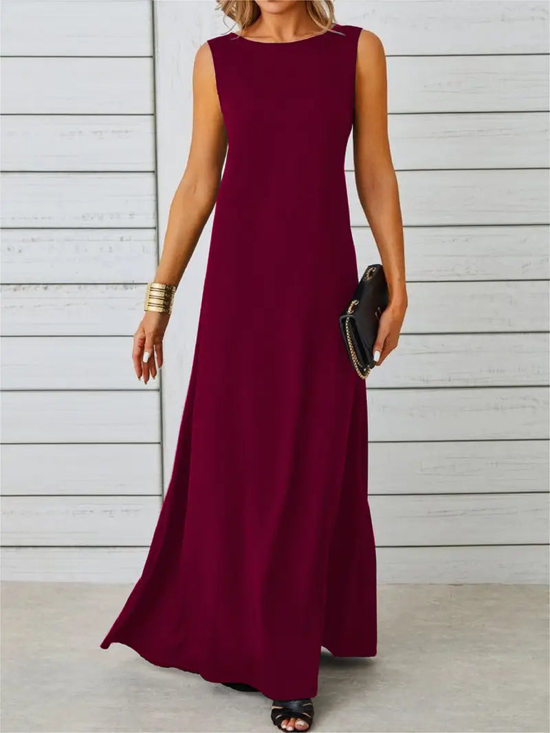 Elegante Jacquard Kleid Ohne Ärmel