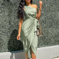 Ein-Schulter-Bodycon-Kleid