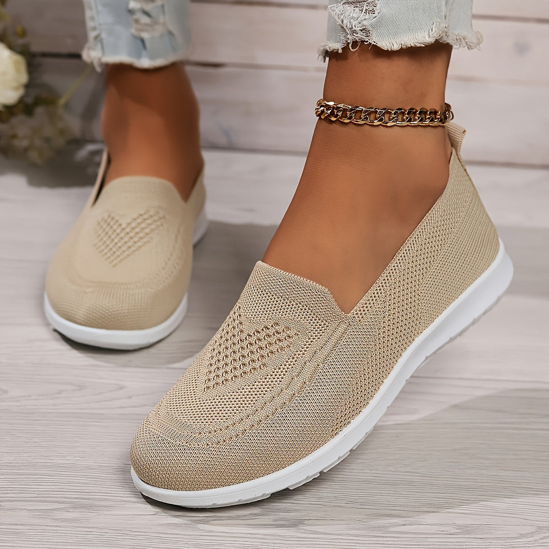 Einfarbige Gestrickte Sneaker Für Damen