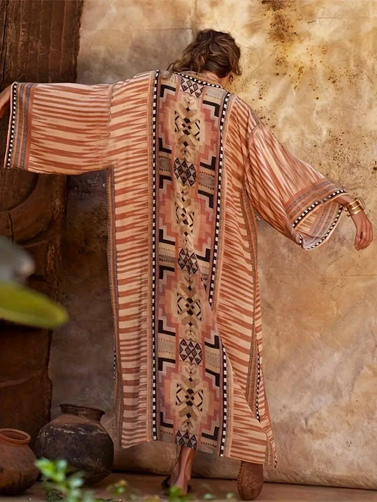 Boho Kimono in Plusgröße mit Bindegürtel